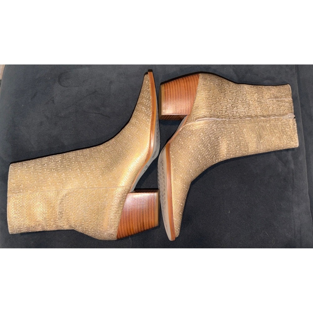 Matisse Sz 8.5M Caty Gold Leather Ankle Boots -Festival, Glam-Rock, Western
